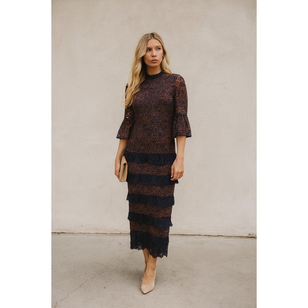 Topshop Lace Tiered Maxi Dress Romantic Tea Party Wedding Guest - 6